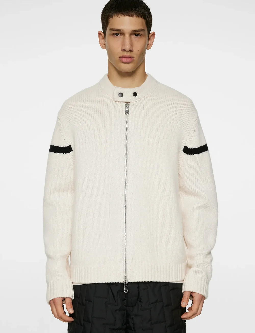 J. Lindeberg - Kessler Biker Zip Knit - lukuga džemprid - moonbeam - 0