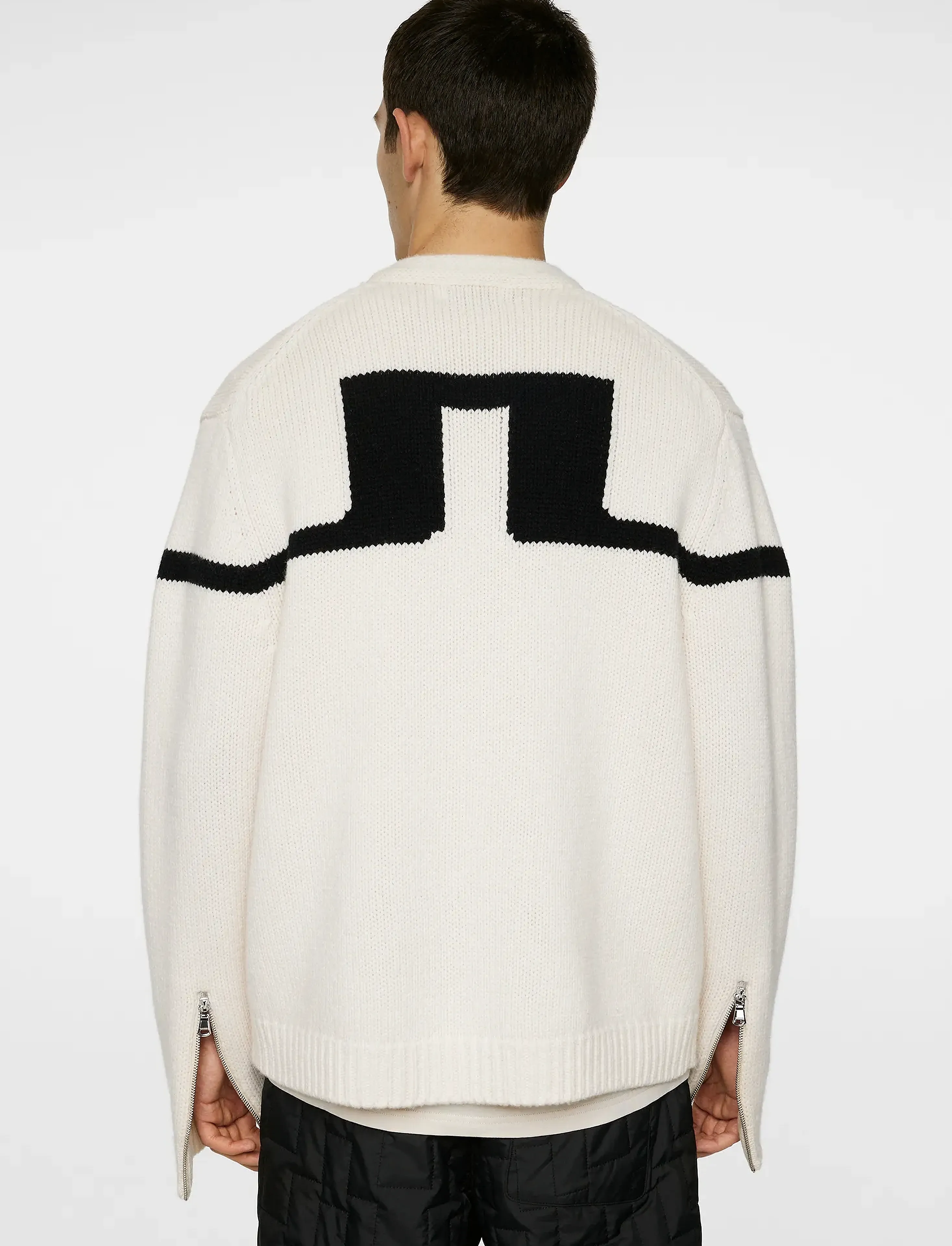 J. Lindeberg - Kessler Biker Zip Knit - full zip jumpers - moonbeam - 3