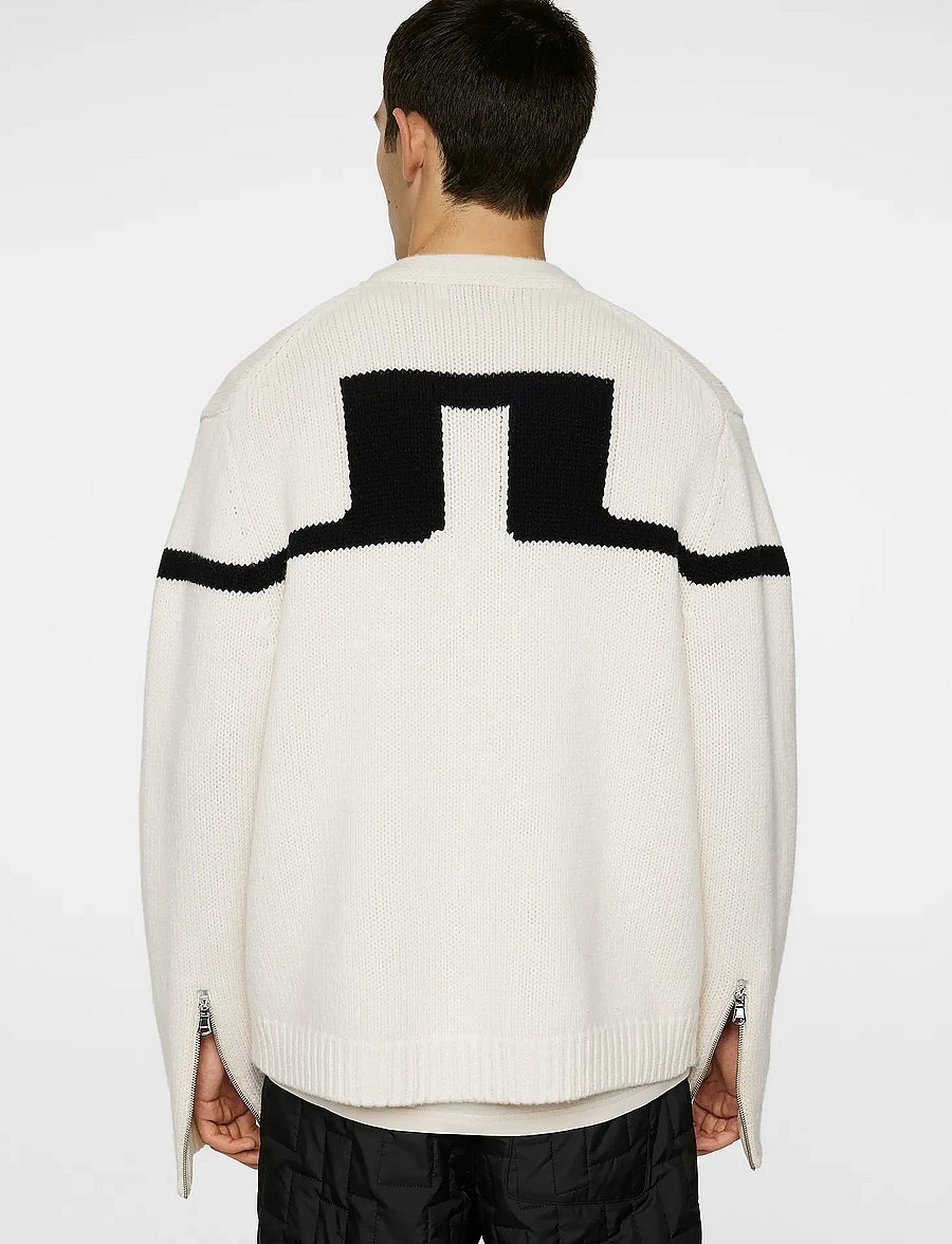 J. Lindeberg - Kessler Biker Zip Knit - pullover mit durchgehendem reißverschluss - moonbeam - 3