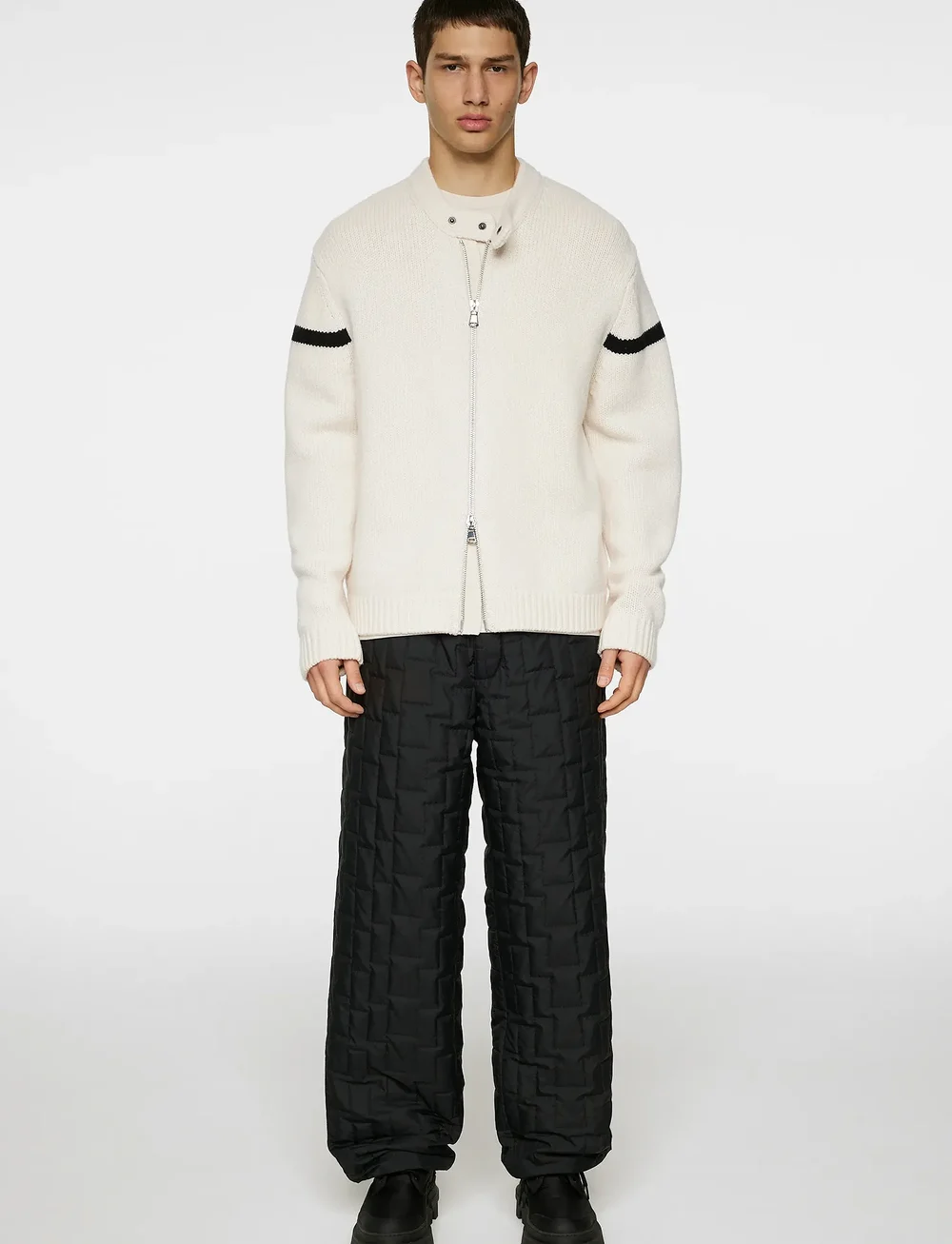 J. Lindeberg - Kessler Biker Zip Knit - lukuga džemprid - moonbeam - 4