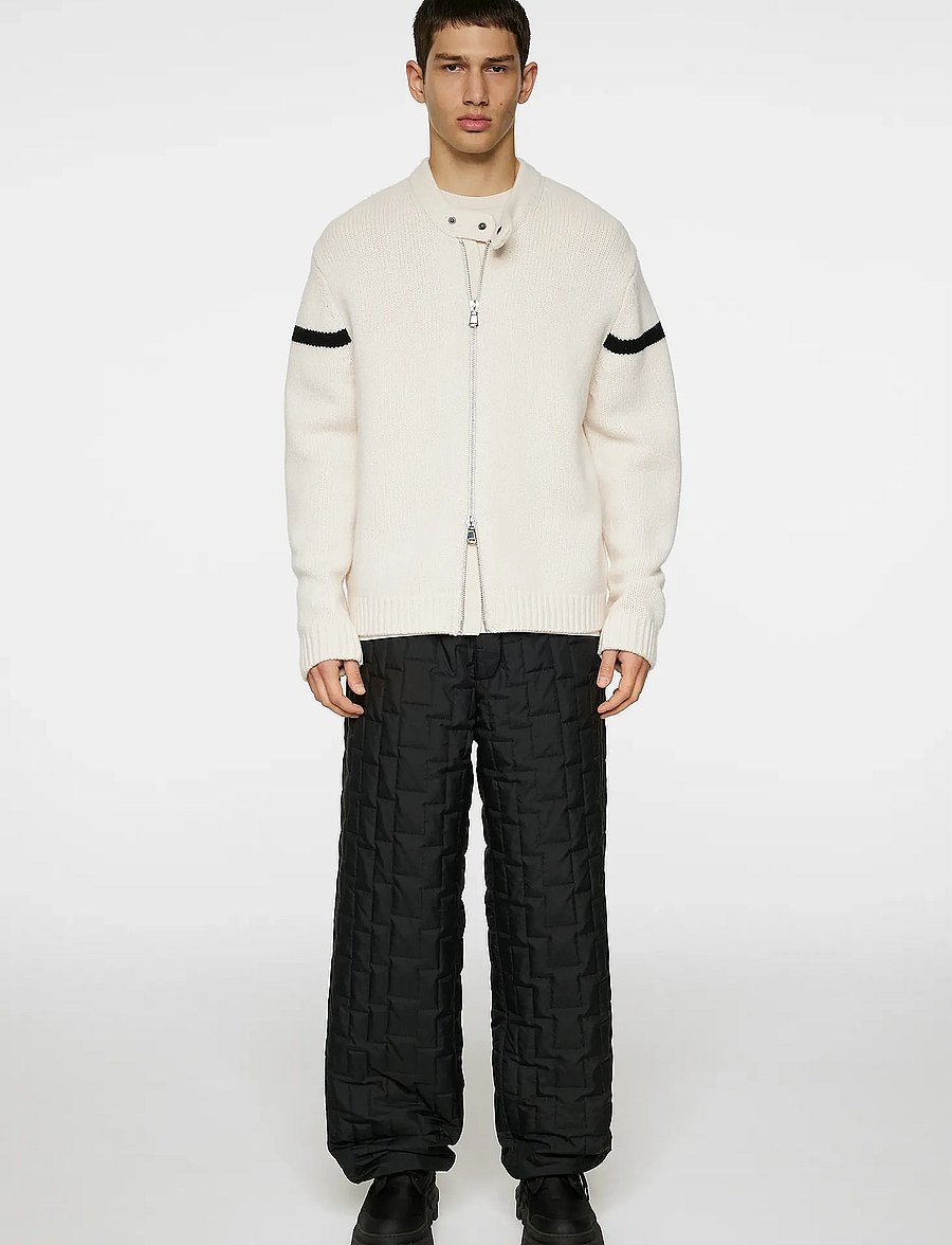 J. Lindeberg - Kessler Biker Zip Knit - pullover mit durchgehendem reißverschluss - moonbeam - 4