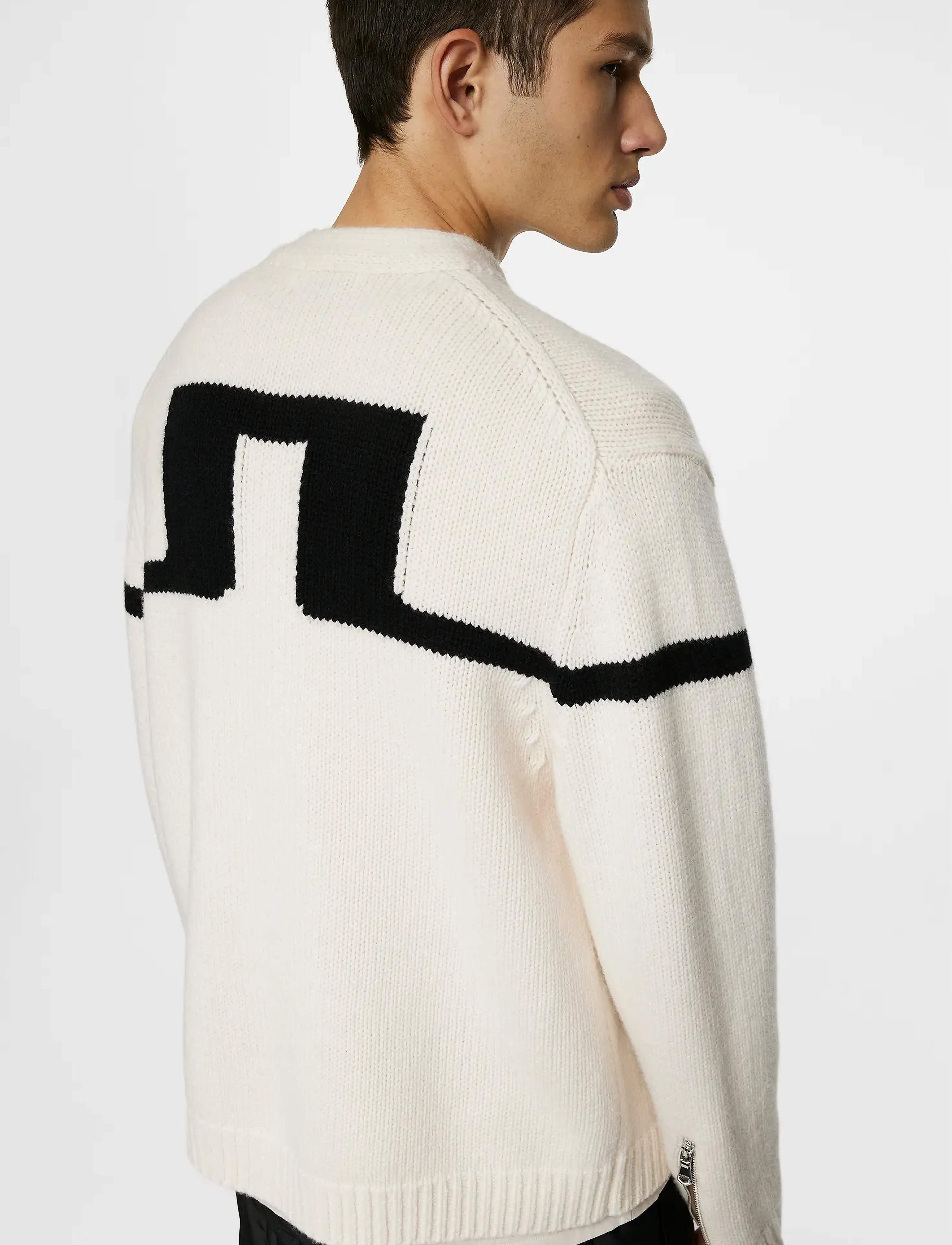 J. Lindeberg - Kessler Biker Zip Knit - full zip jumpers - moonbeam - 5