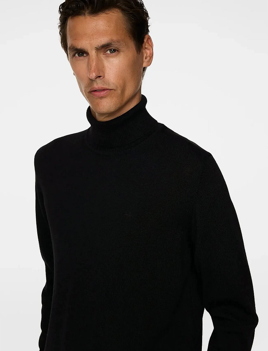 J. Lindeberg - Kaden Merino Turtle Neck - polokrage - black - 5