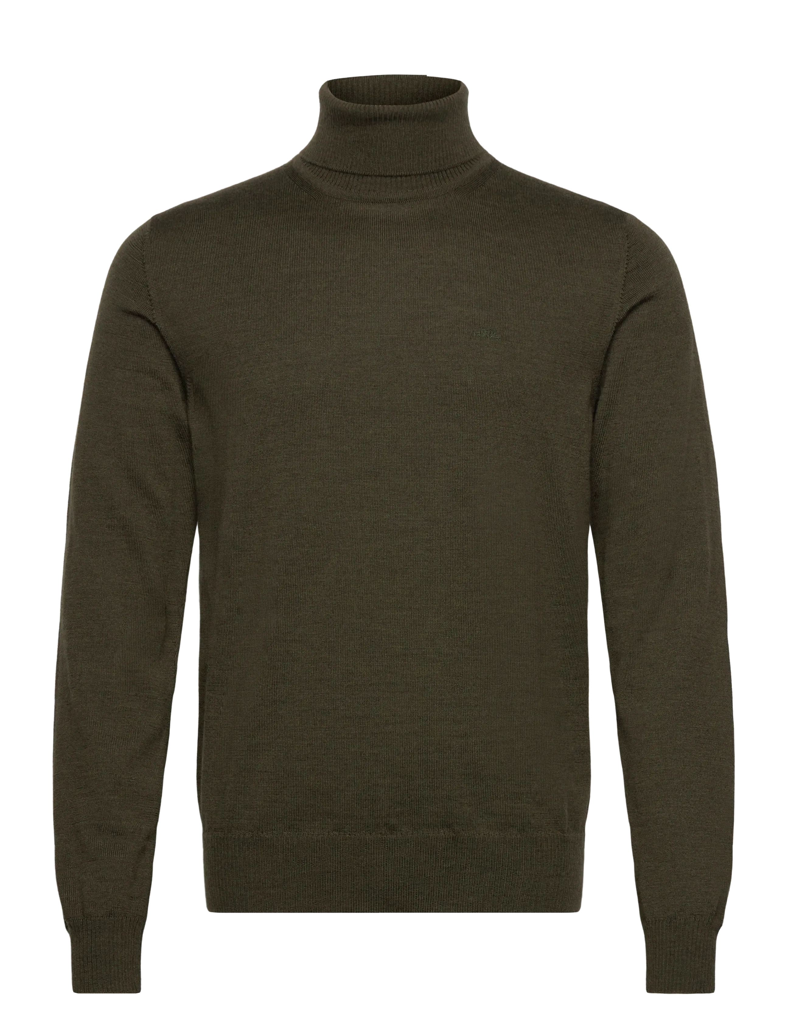 J. Lindeberg Kaden Merino Turtle Neck - Tøj - FOREST GREEN MELANGE / khaki/green