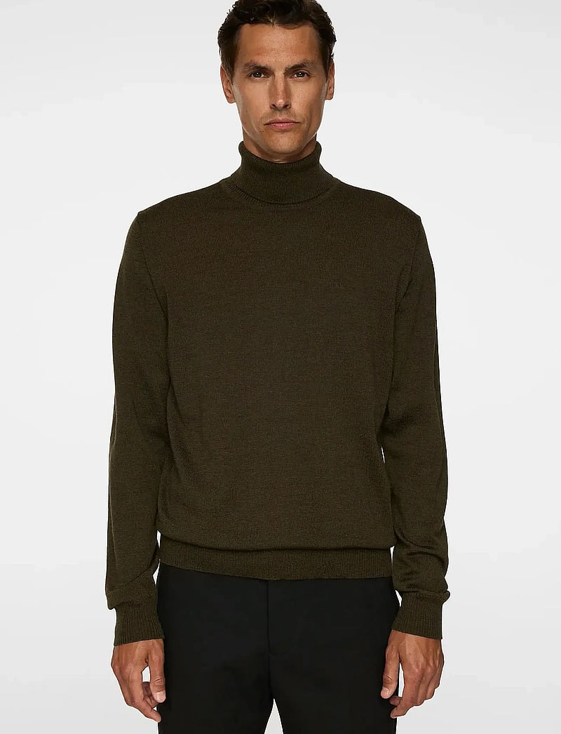 J. Lindeberg - Kaden Merino Turtle Neck - turtlenecks - forest green melange - 0