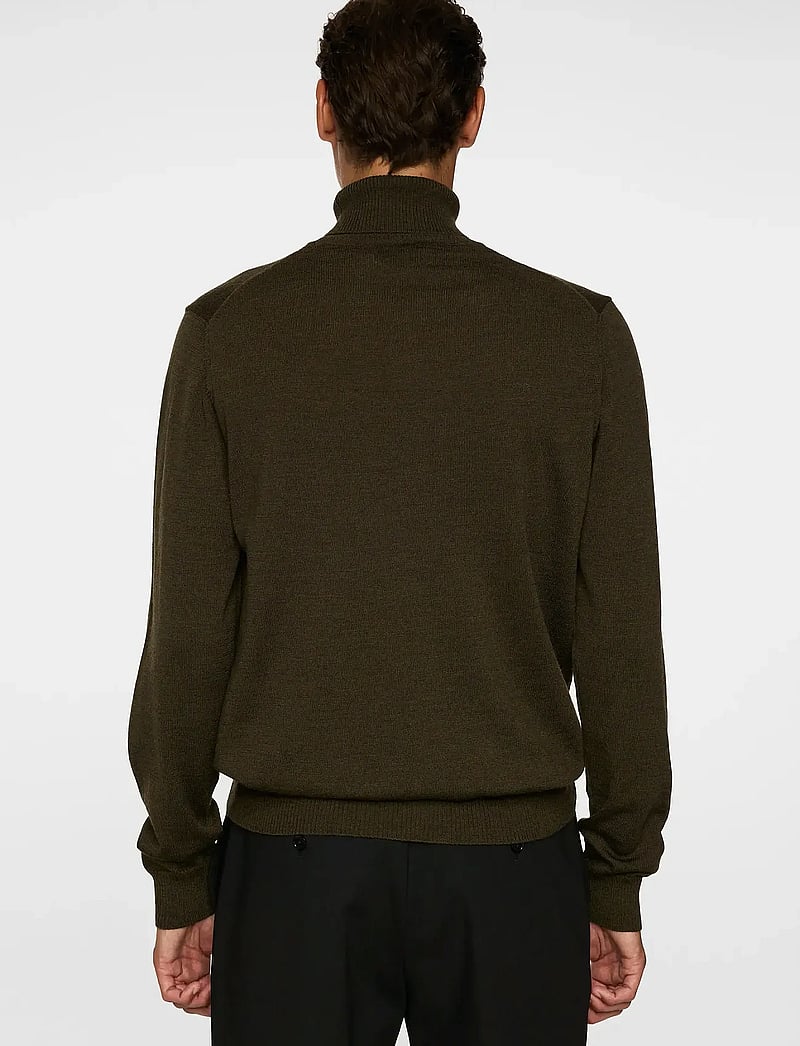 J. Lindeberg - Kaden Merino Turtle Neck - turtlenecks - forest green melange - 3