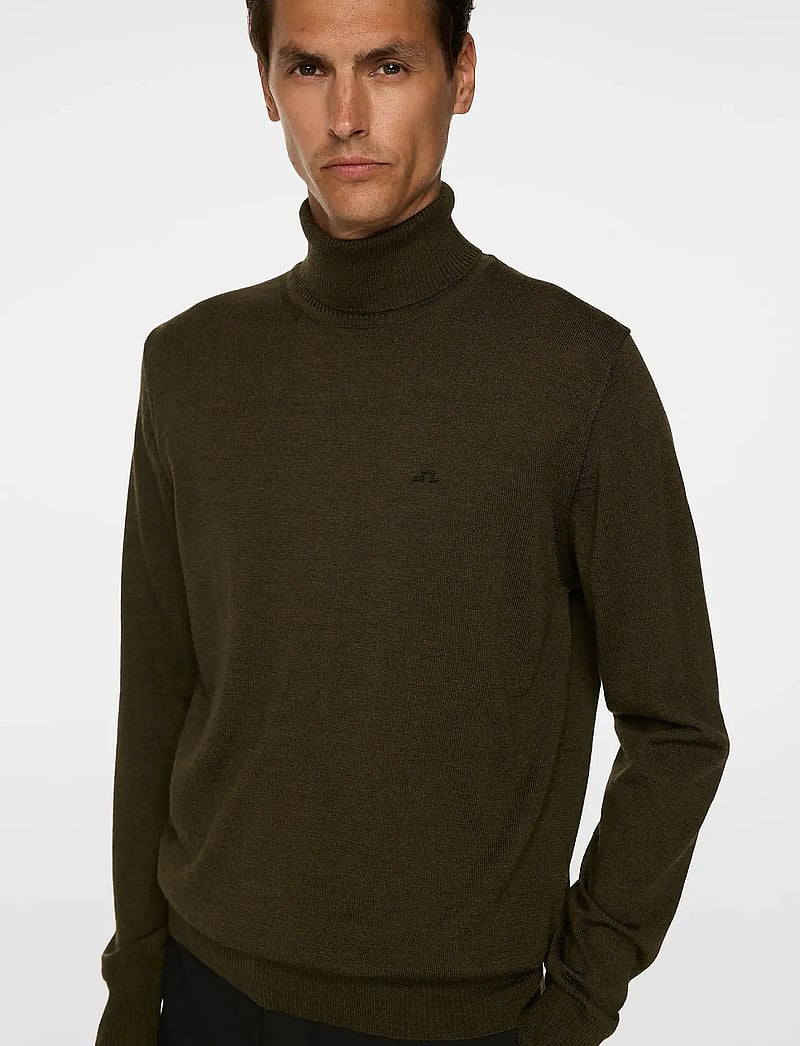 J. Lindeberg - Kaden Merino Turtle Neck - turtlenecks - forest green melange - 5