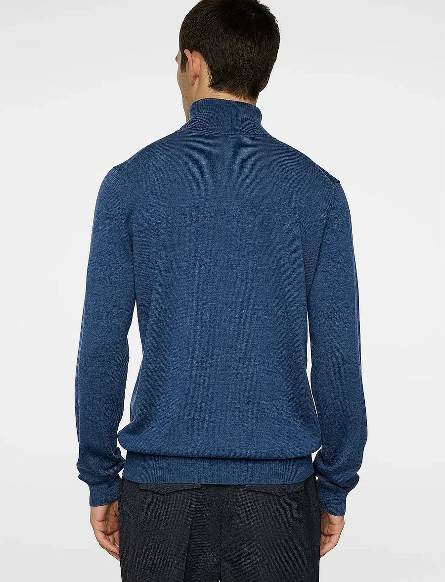 J. Lindeberg - Kaden Merino Turtle Neck - rullekraver - vintage indigo melange - 3