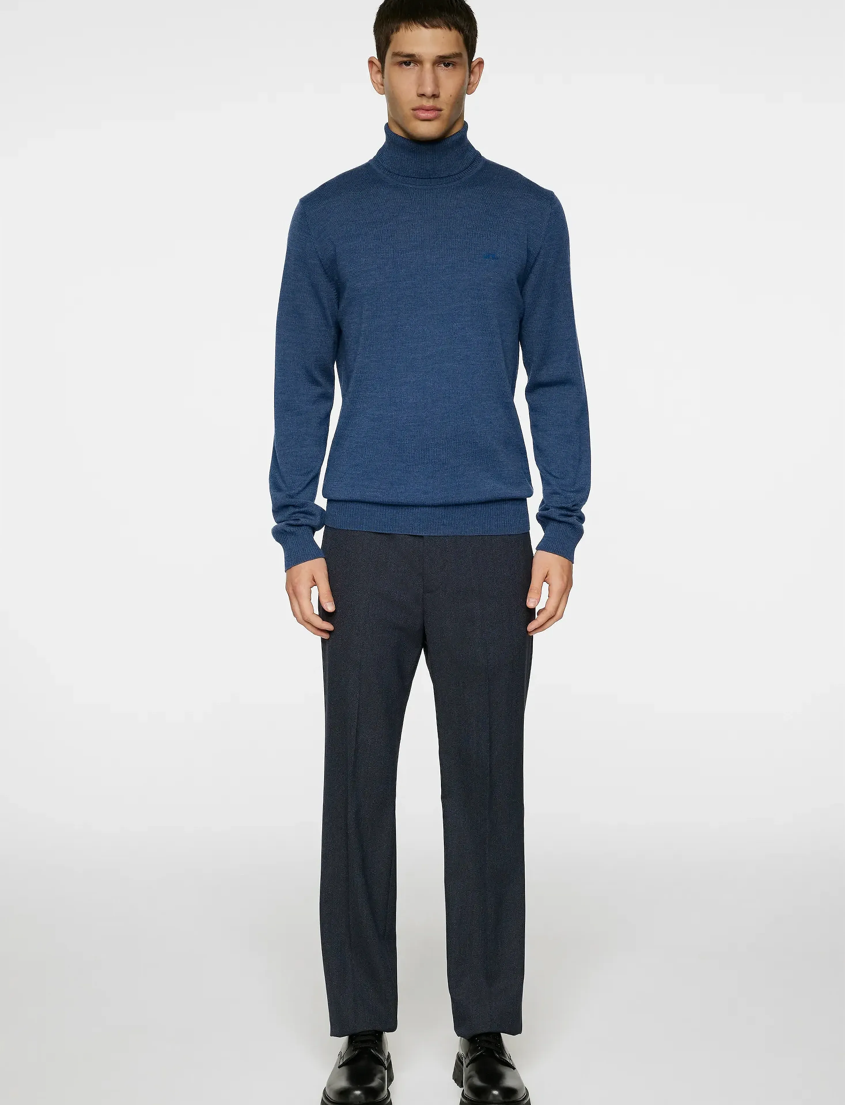 J. Lindeberg - Kaden Merino Turtle Neck - rullekraver - vintage indigo melange - 4