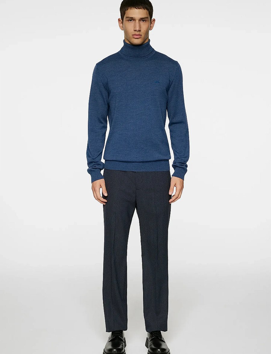 J. Lindeberg - Kaden Merino Turtle Neck - rullekraver - vintage indigo melange - 4