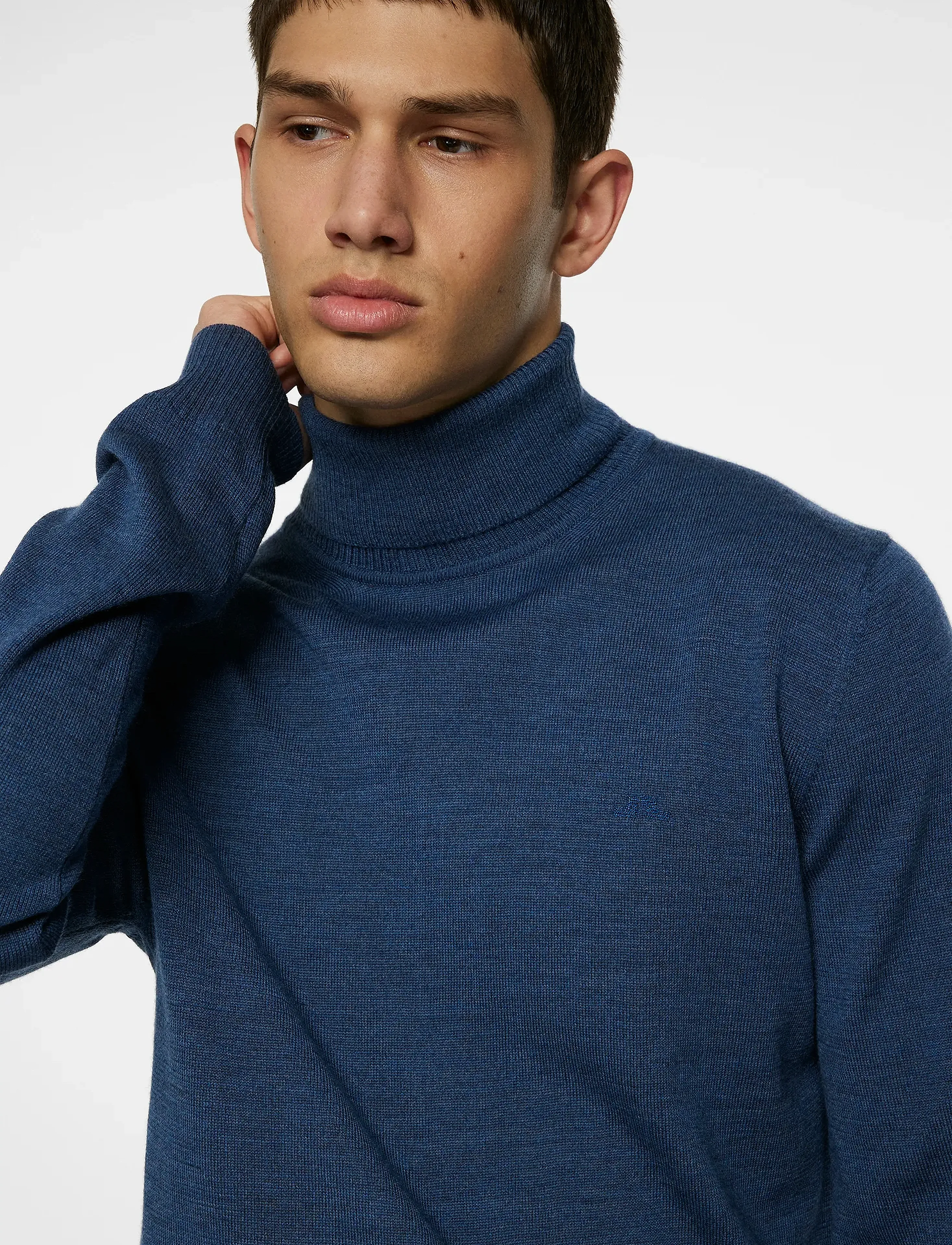 J. Lindeberg - Kaden Merino Turtle Neck - rullekraver - vintage indigo melange - 5