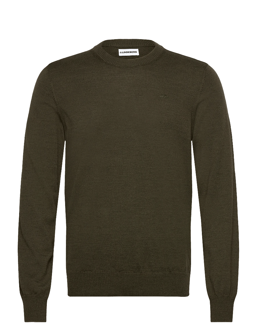 J. Lindeberg - Keane Merino Crew Neck - ronde hals - forest green melange - 1