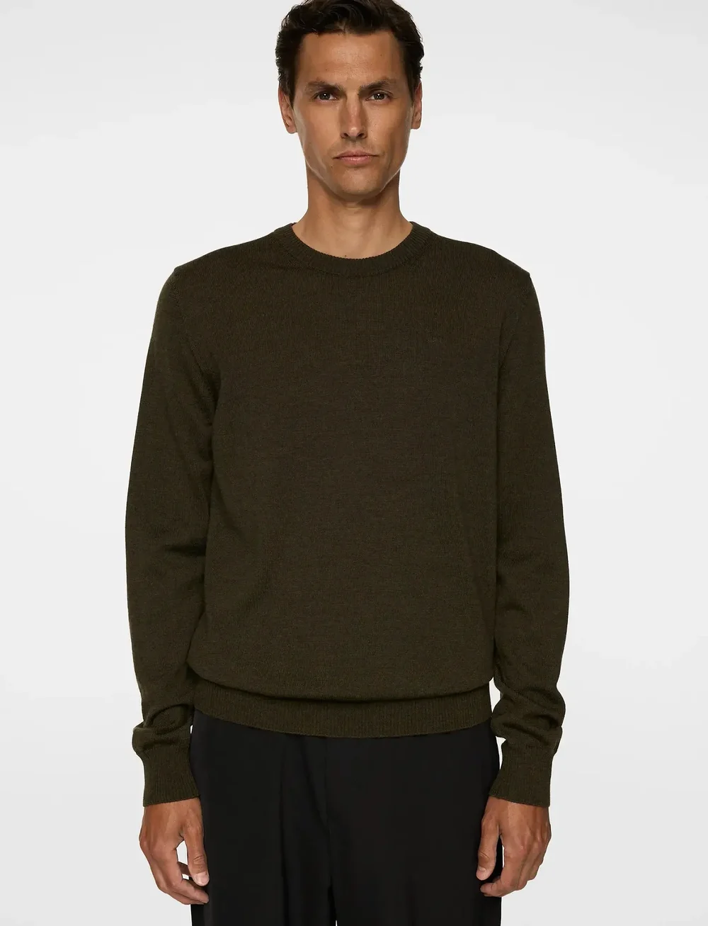 J. Lindeberg - Keane Merino Crew Neck - rund hals - forest green melange - 0