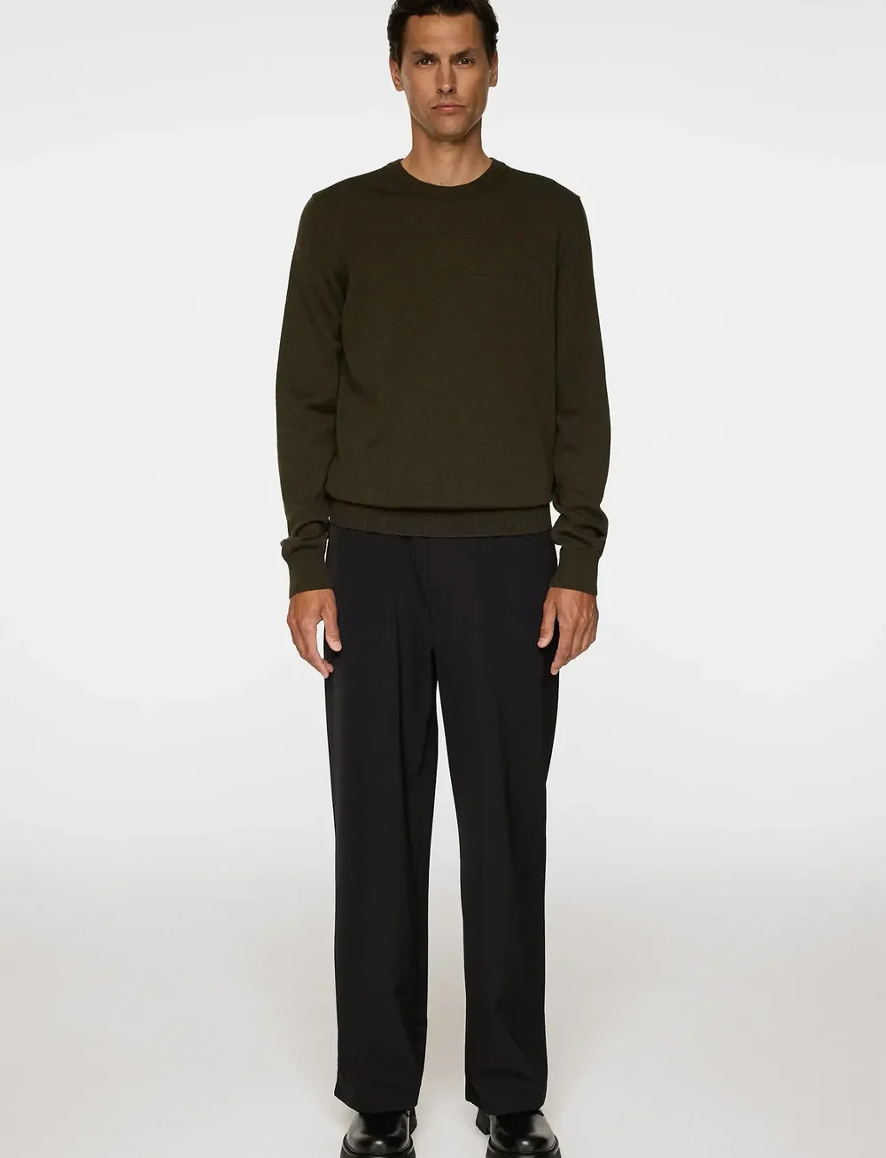 J. Lindeberg - Keane Merino Crew Neck - rund hals - forest green melange - 4