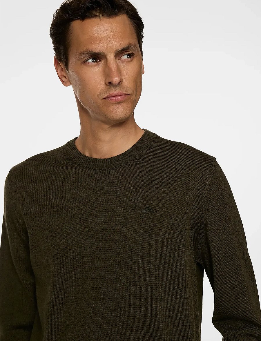 J. Lindeberg - Keane Merino Crew Neck - ronde hals - forest green melange - 5
