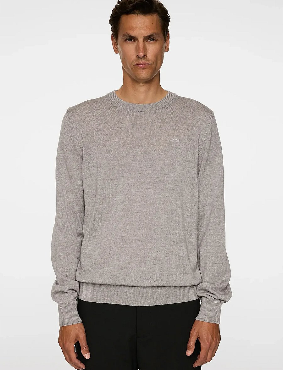J. Lindeberg - Keane Merino Crew Neck - ronde hals - light grey melange - 0