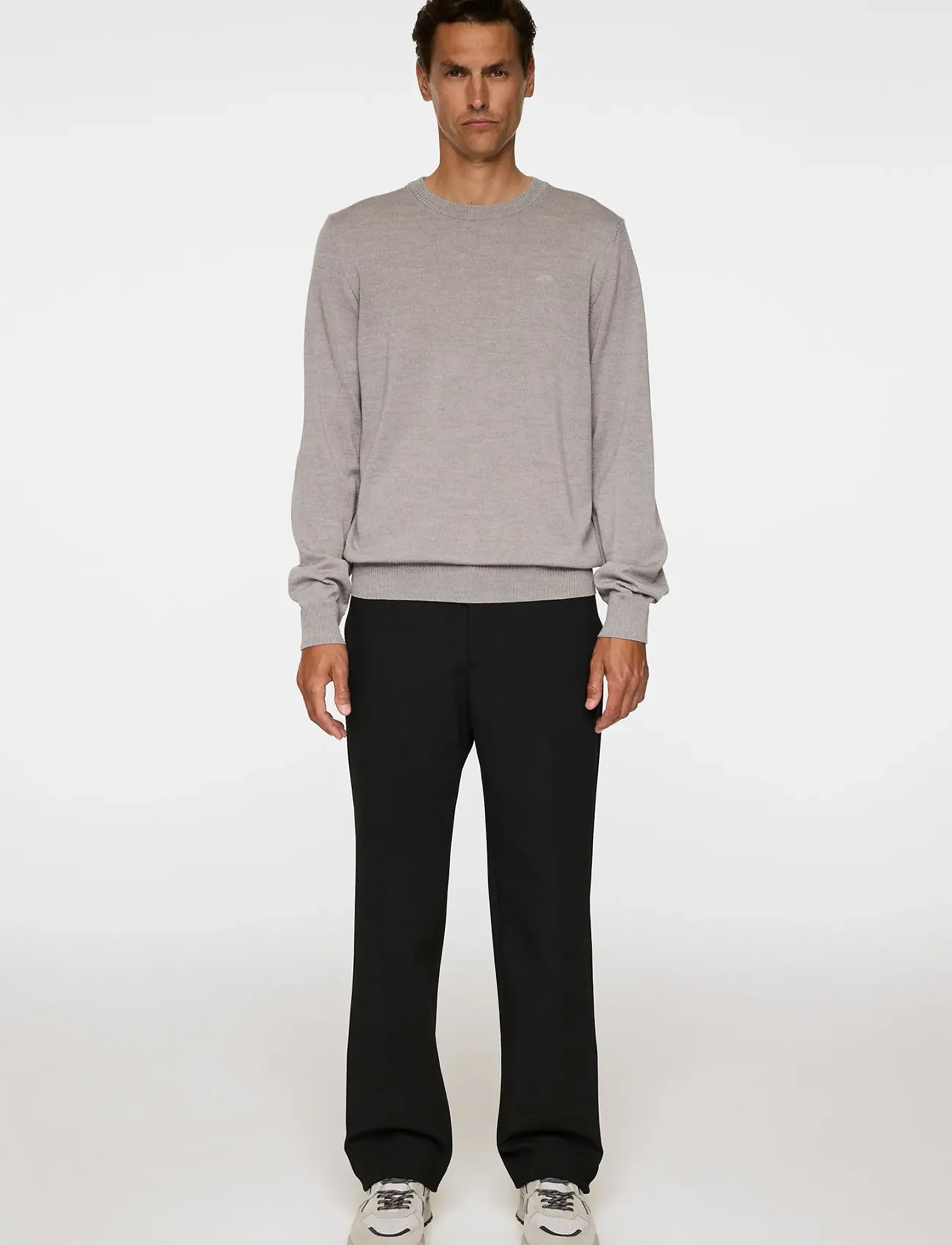 J. Lindeberg - Keane Merino Crew Neck - ronde hals - light grey melange - 4