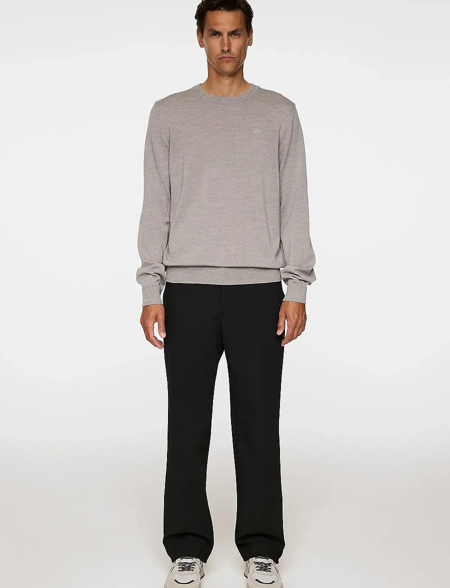 J. Lindeberg - Keane Merino Crew Neck - ronde hals - light grey melange - 4