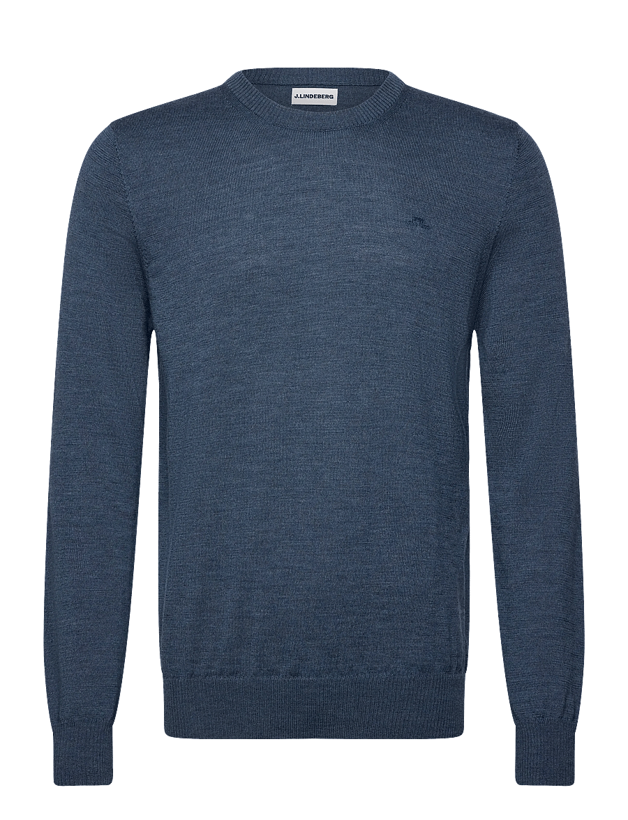 J. Lindeberg - Keane Merino Crew Neck - rund hals - vintage indigo melange - 1