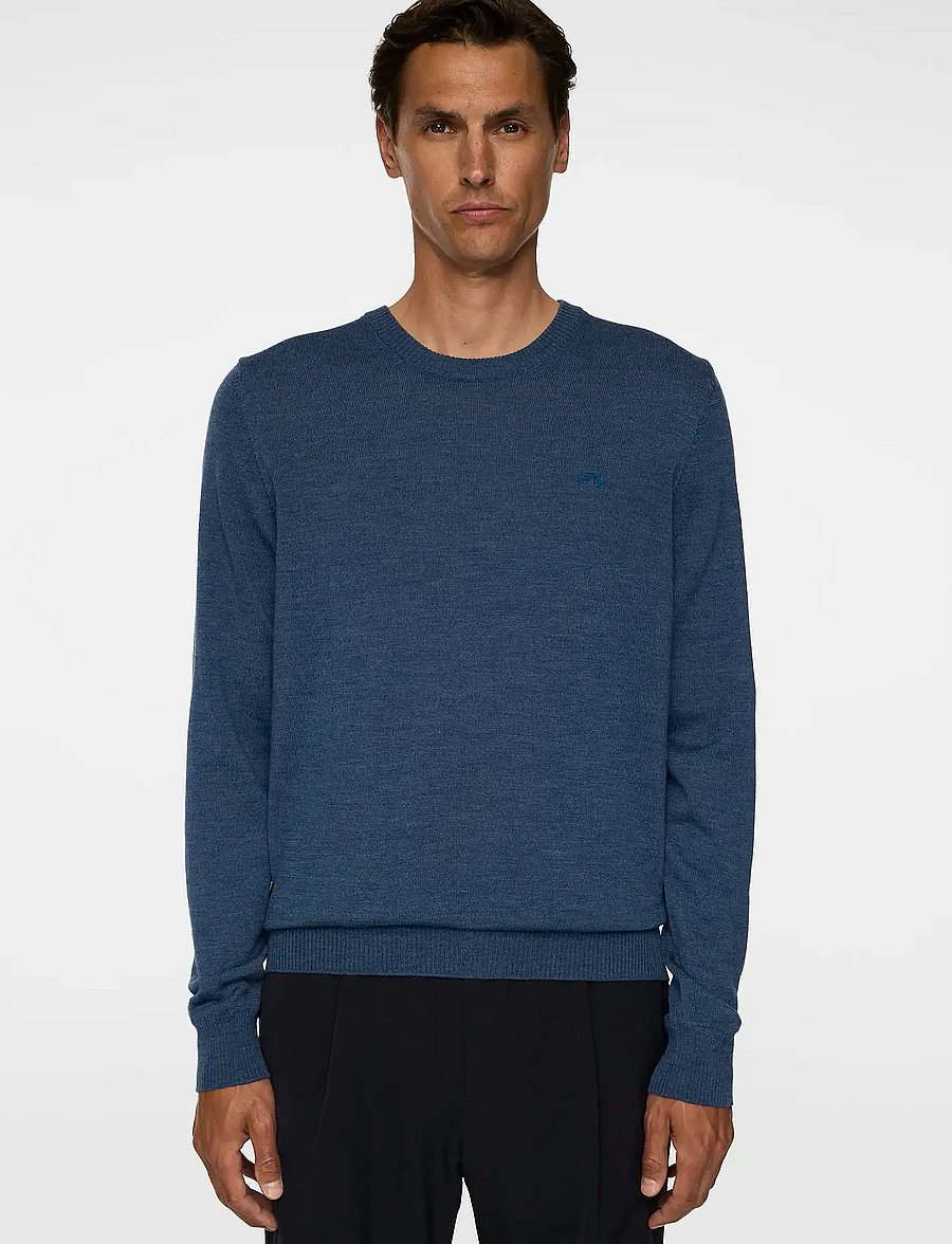 J. Lindeberg - Keane Merino Crew Neck - rund hals - vintage indigo melange - 0
