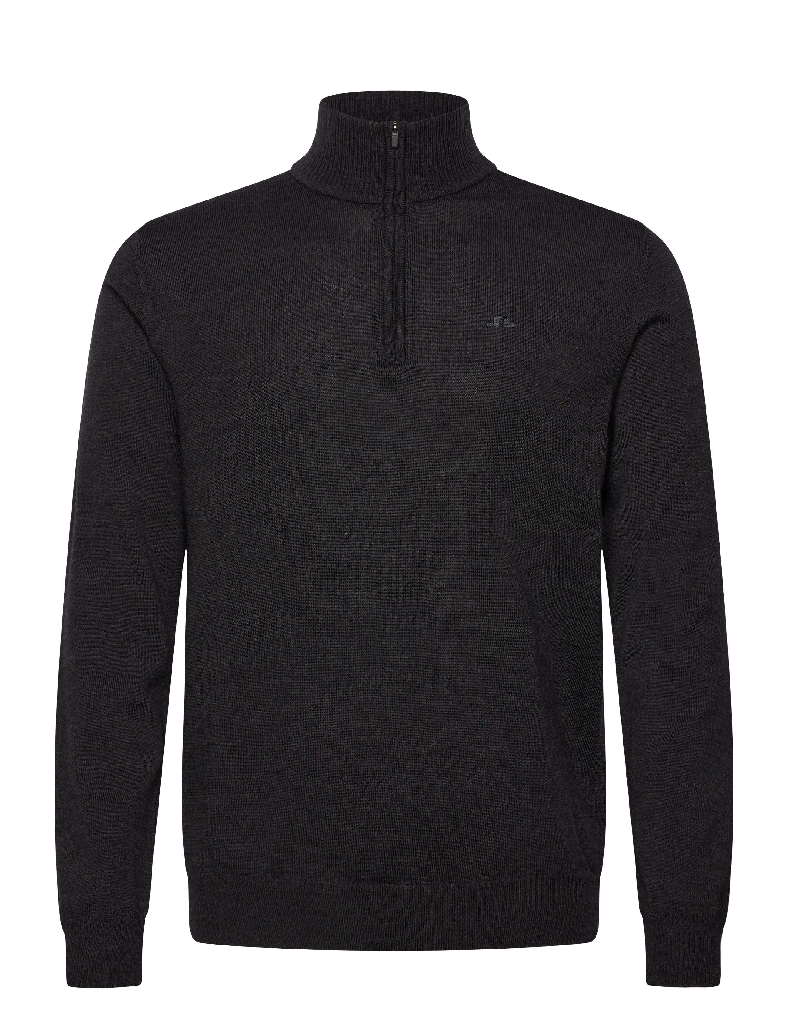 J. Lindeberg Kiyan Merino Quarter Zip - Strik - DARK GREY MELANGE / grey
