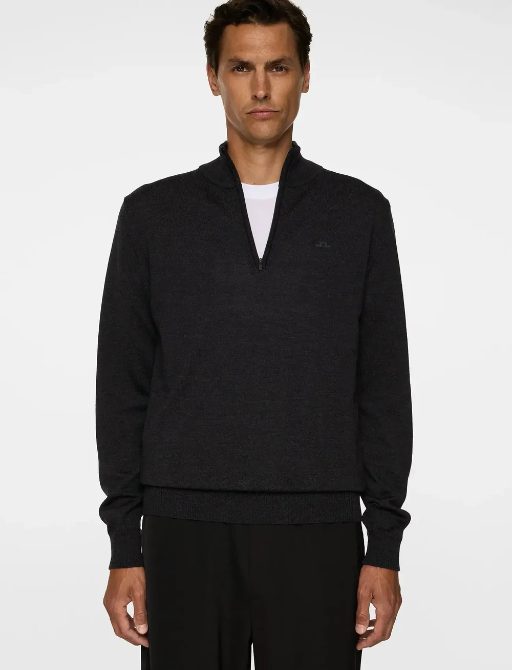 J. Lindeberg - Kiyan Merino Quarter Zip - half zip-tröjor - dark grey melange - 0