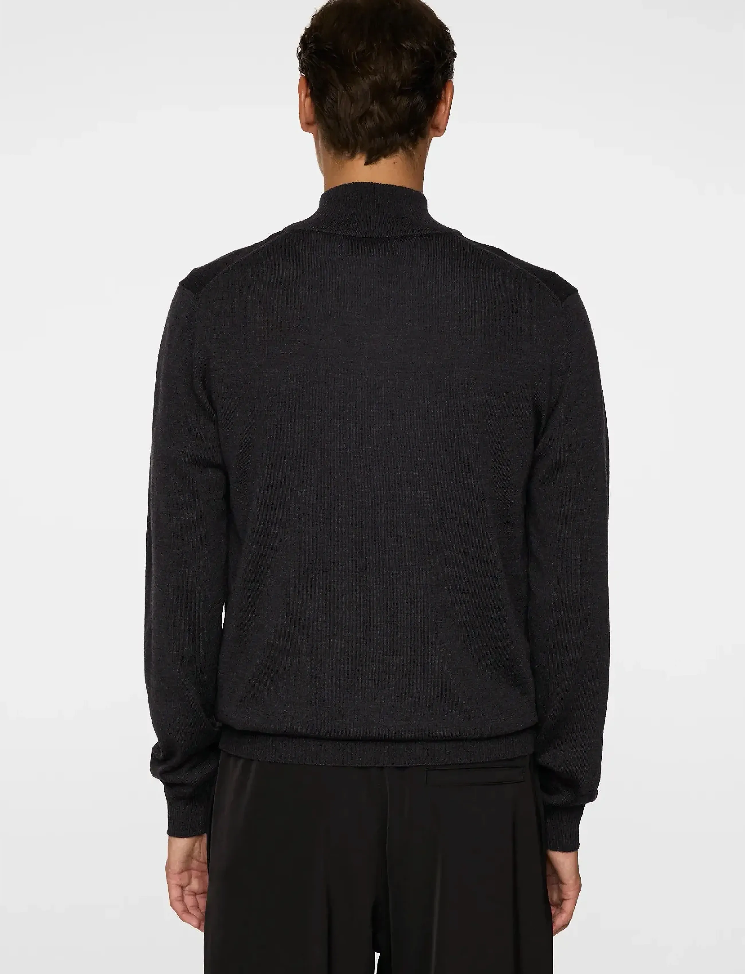 J. Lindeberg - Kiyan Merino Quarter Zip - pullover mit halbem reißverschluss - dark grey melange - 3