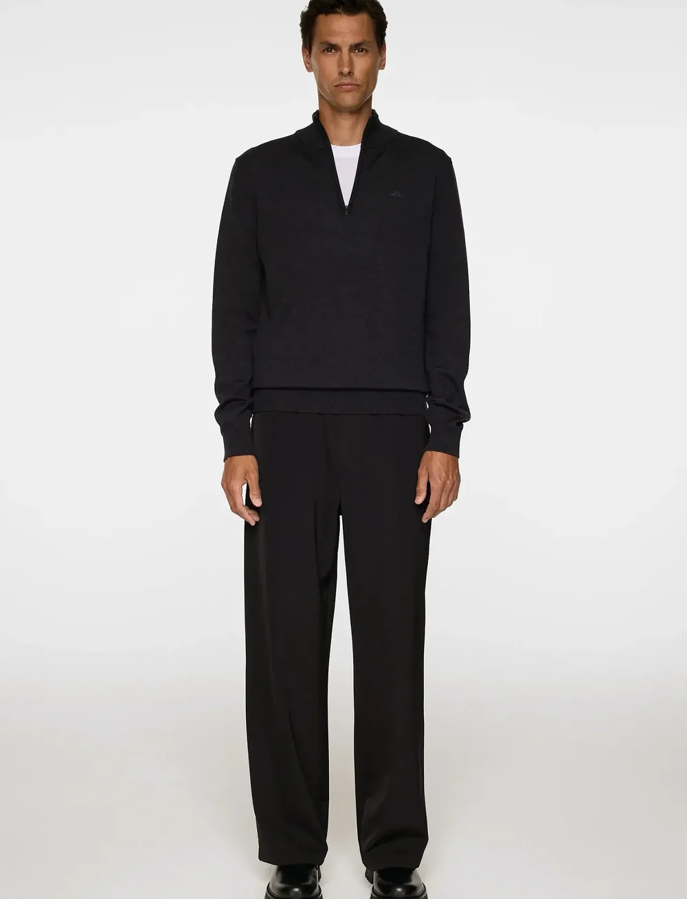 J. Lindeberg - Kiyan Merino Quarter Zip - half zip-tröjor - dark grey melange - 4