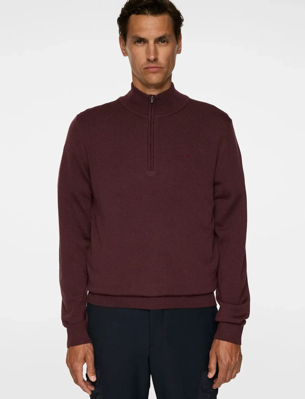 J. Lindeberg - Kiyan Merino Quarter Zip - half zip-tröjor - huckleberry - 0