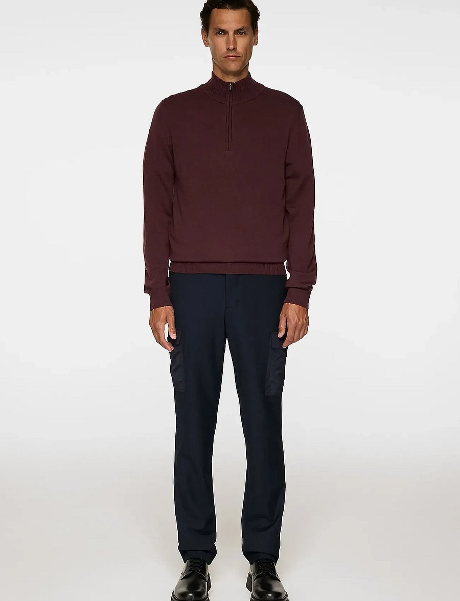 J. Lindeberg - Kiyan Merino Quarter Zip - poolpika lukuga džemprid - huckleberry - 4