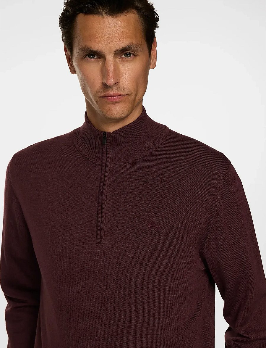 J. Lindeberg - Kiyan Merino Quarter Zip - poolpika lukuga džemprid - huckleberry - 5