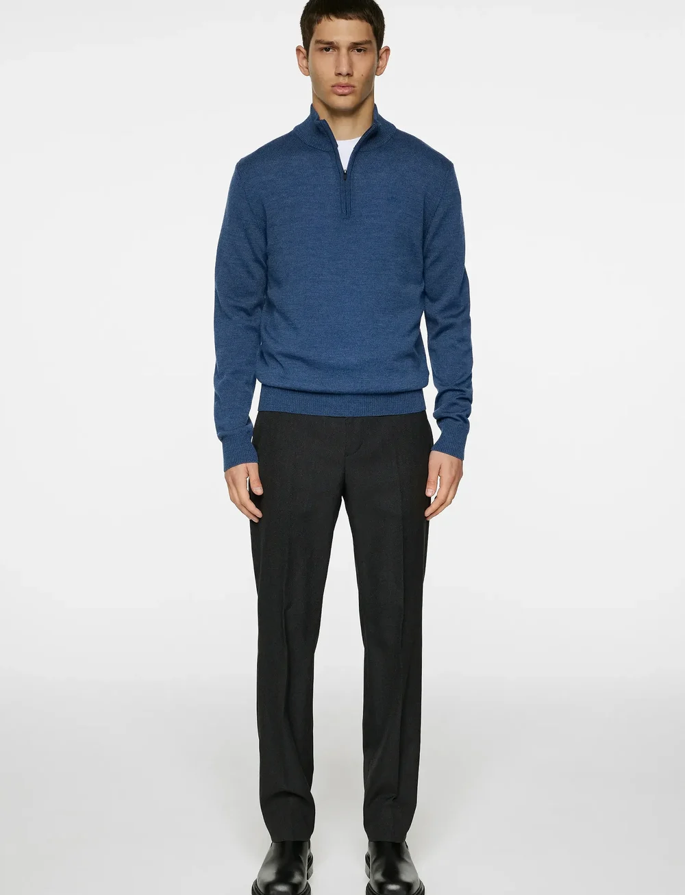 J. Lindeberg - Kiyan Merino Quarter Zip - half zip-tröjor - vintage indigo melange - 4