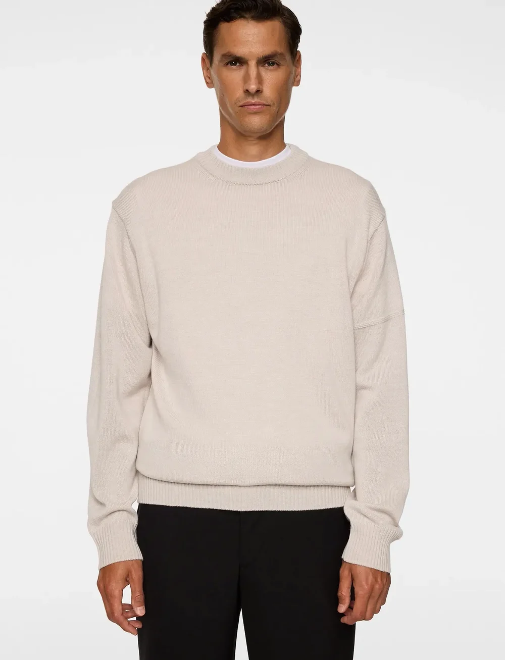 J. Lindeberg - Kino Merino Crew - shop etter anledning - moonbeam melange - 0