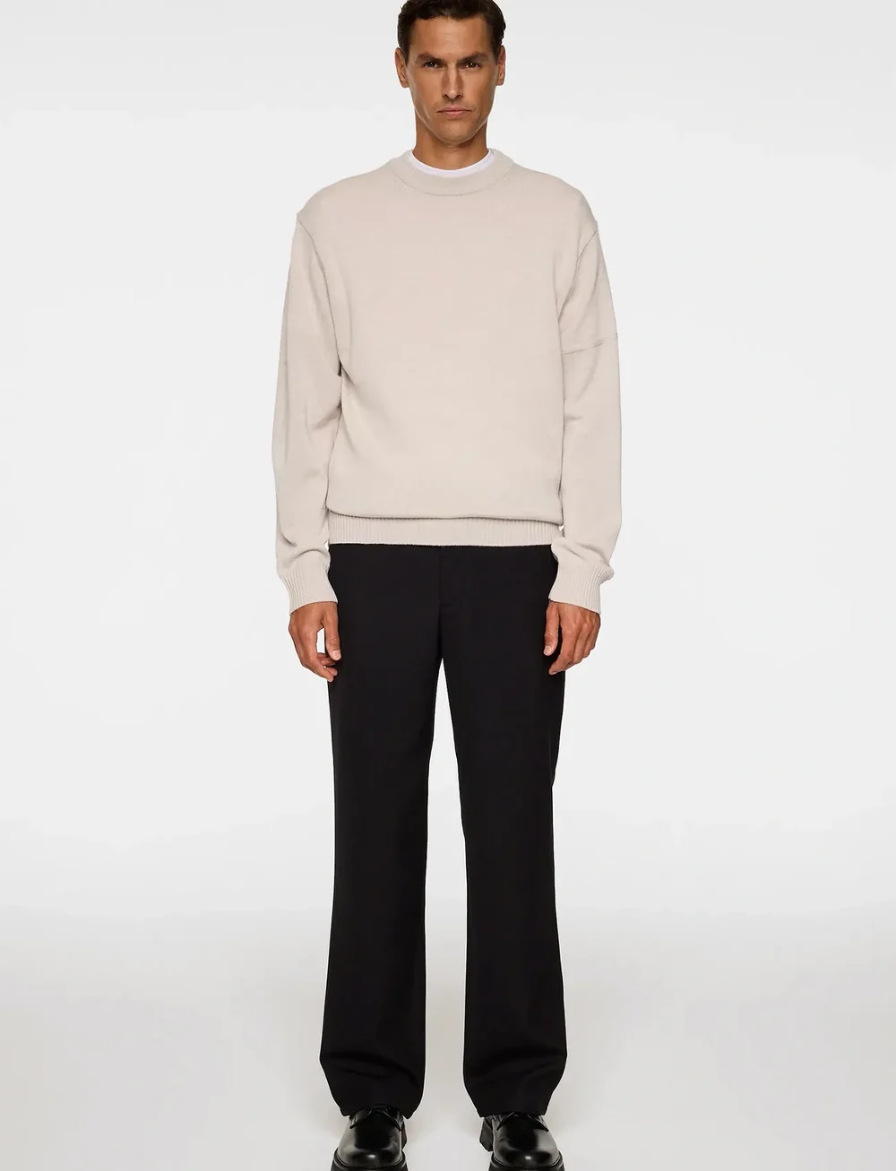 J. Lindeberg - Kino Merino Crew - shop etter anledning - moonbeam melange - 4