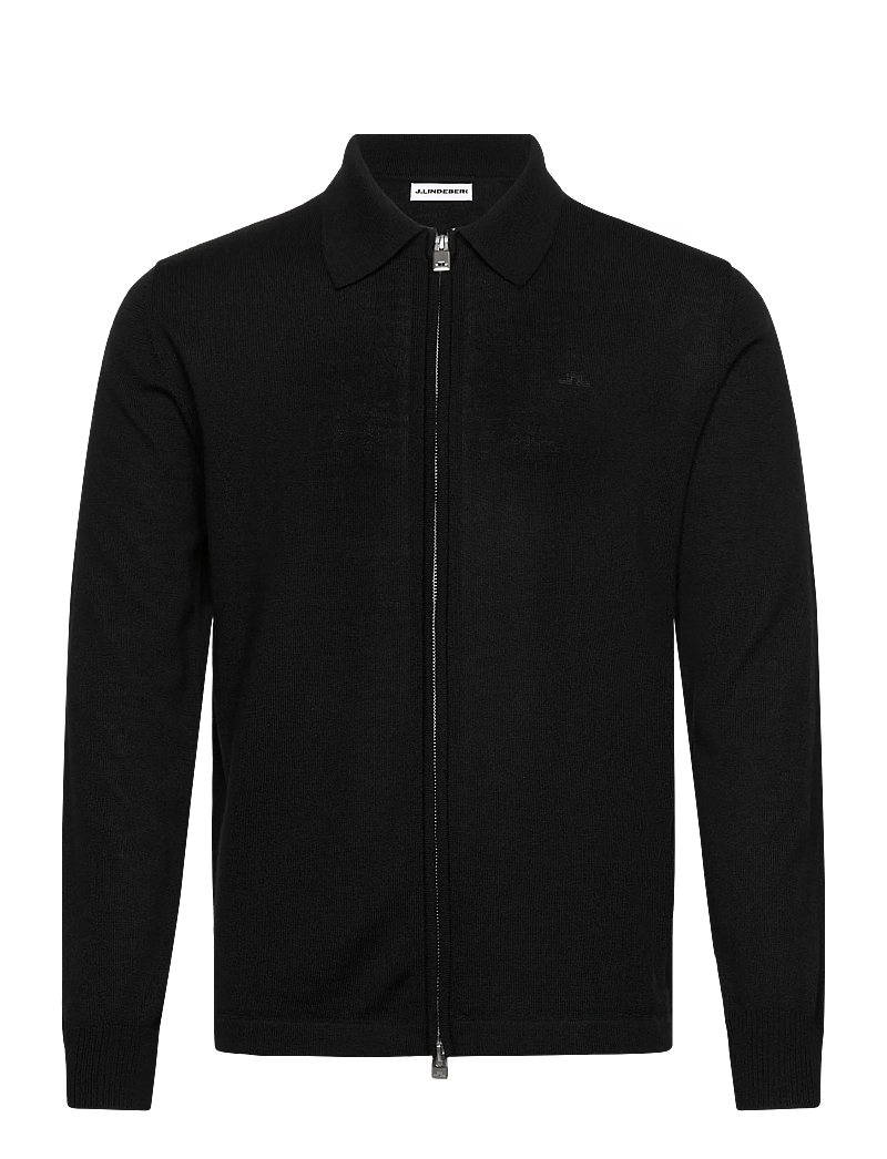 J. Lindeberg - Kaleb Merino Zip Cardigan - full zip jumpers - black - 1