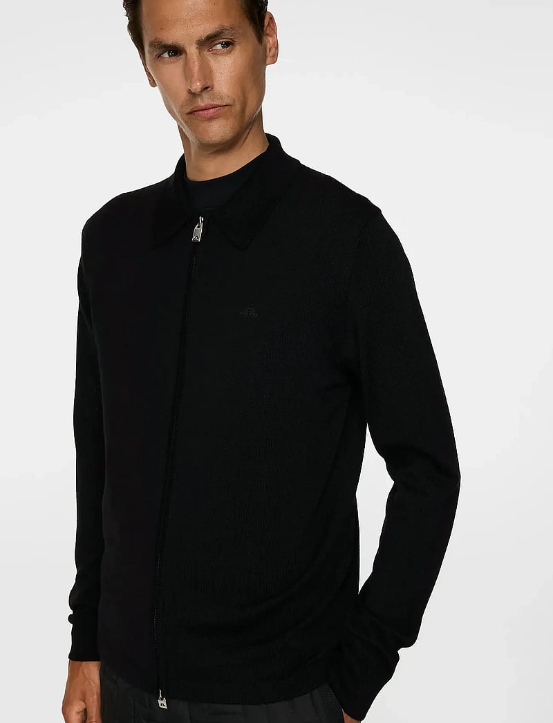 J. Lindeberg - Kaleb Merino Zip Cardigan - full zip jumpers - black - 5