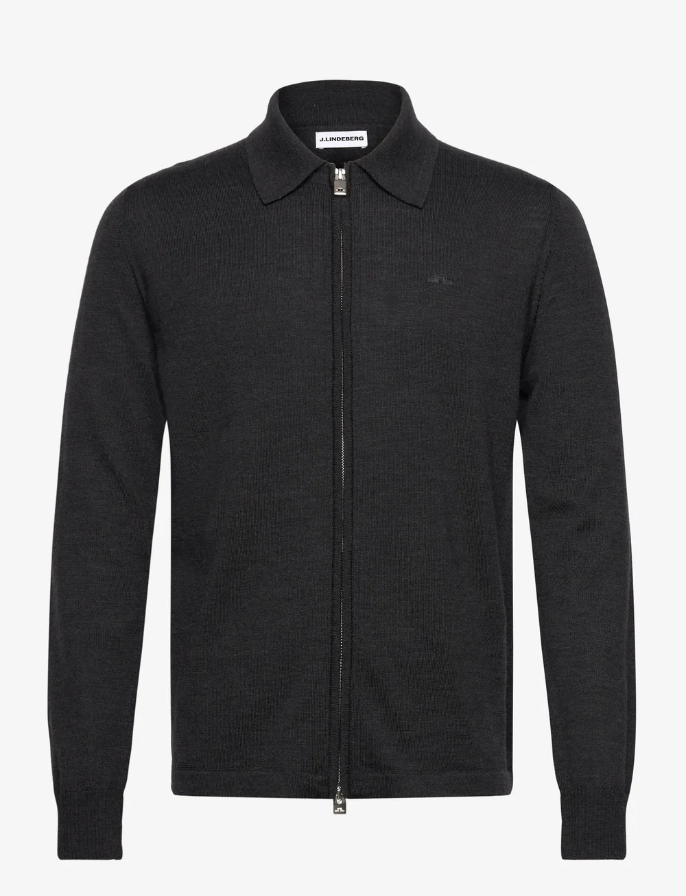 J. Lindeberg - Kaleb Merino Zip Cardigan - pullover mit durchgehendem reißverschluss - dark grey melange - 1