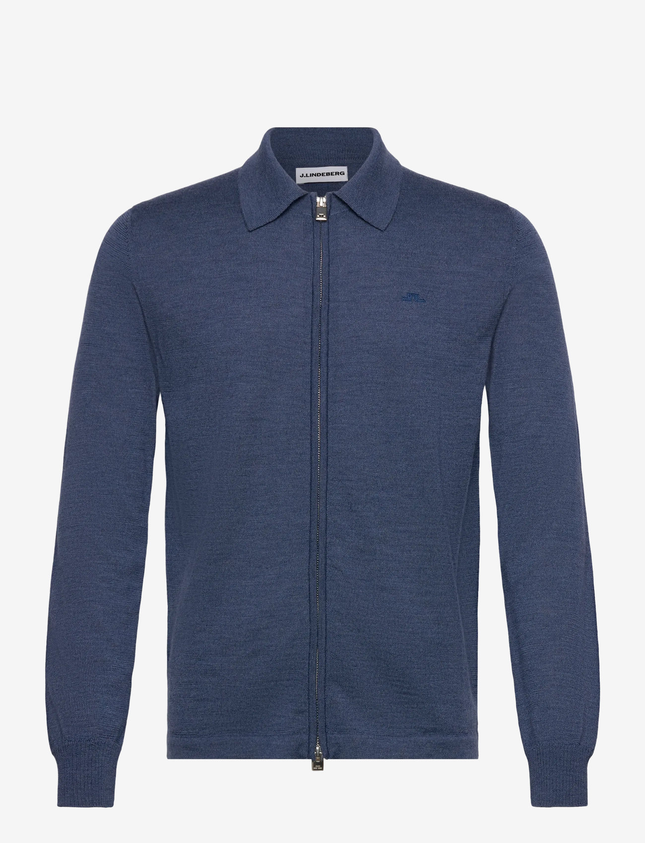J. Lindeberg - Kaleb Merino Zip Cardigan - vintage indigo melange - 1