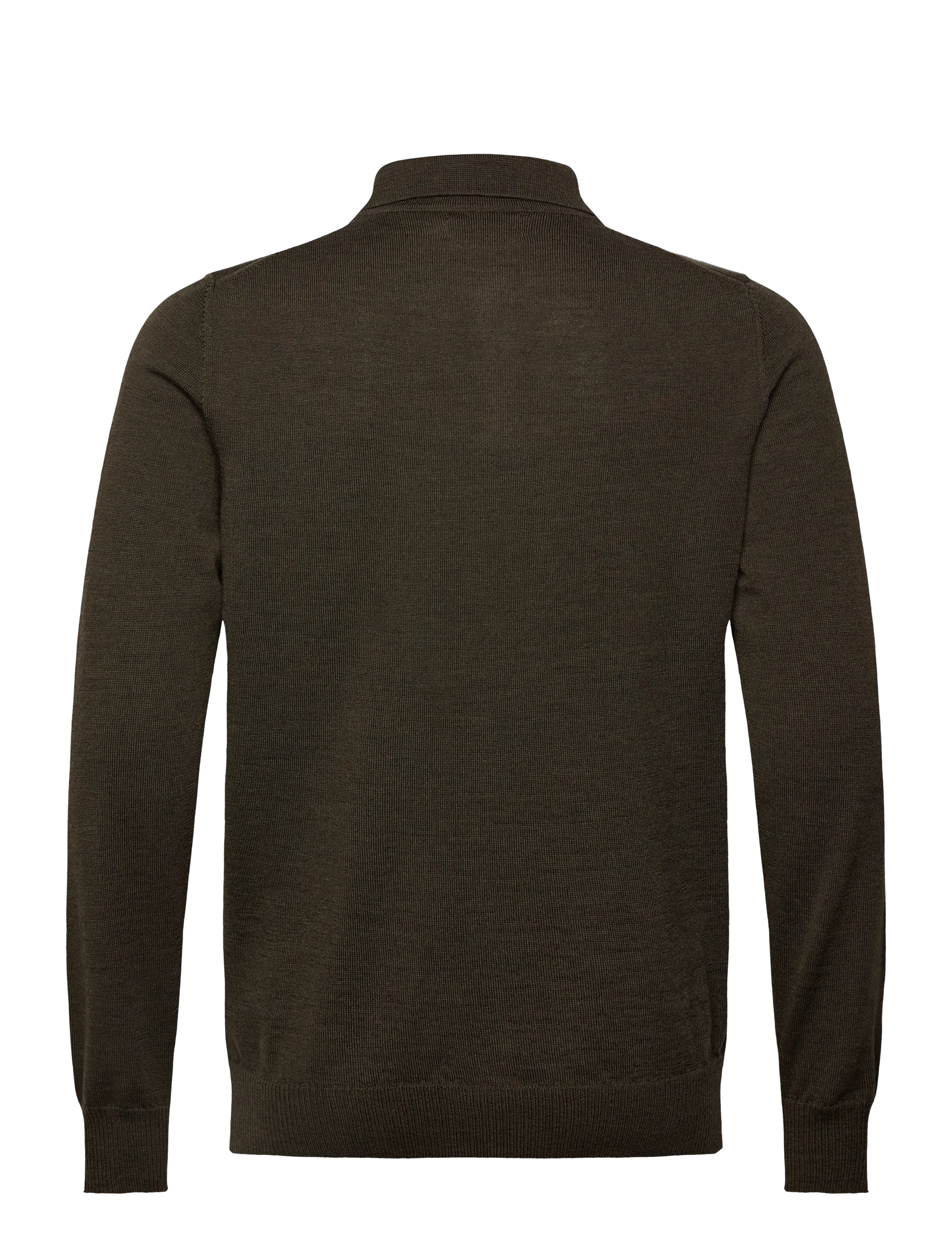 J. Lindeberg - Kai Knitted Merino Polo - langermede, strikkede pologensere - forest green melange - 2