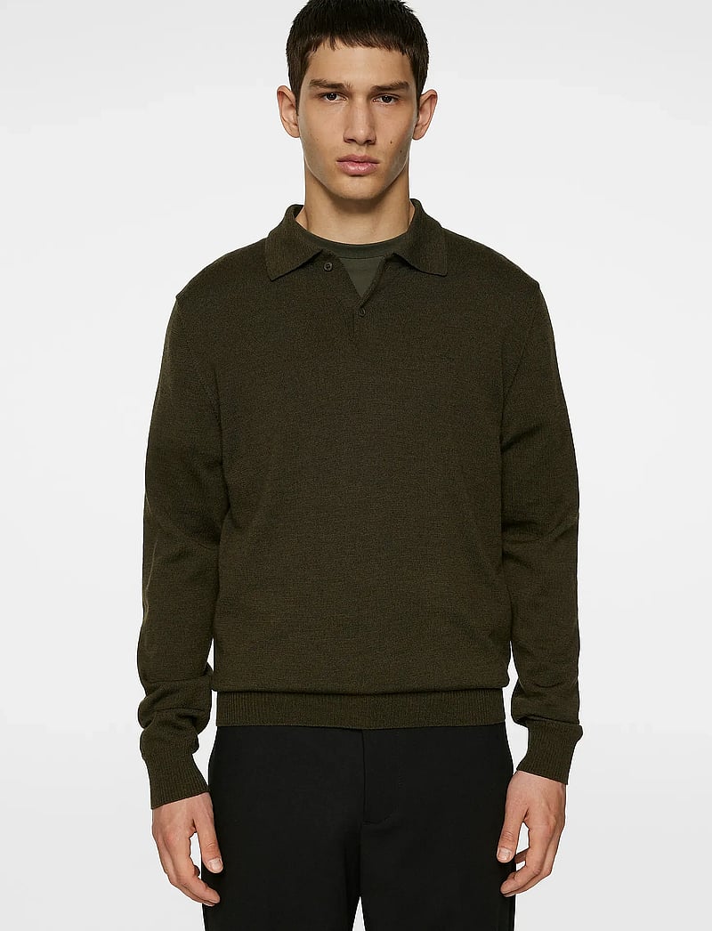 J. Lindeberg - Kai Knitted Merino Polo - geweven polo's - forest green melange - 0