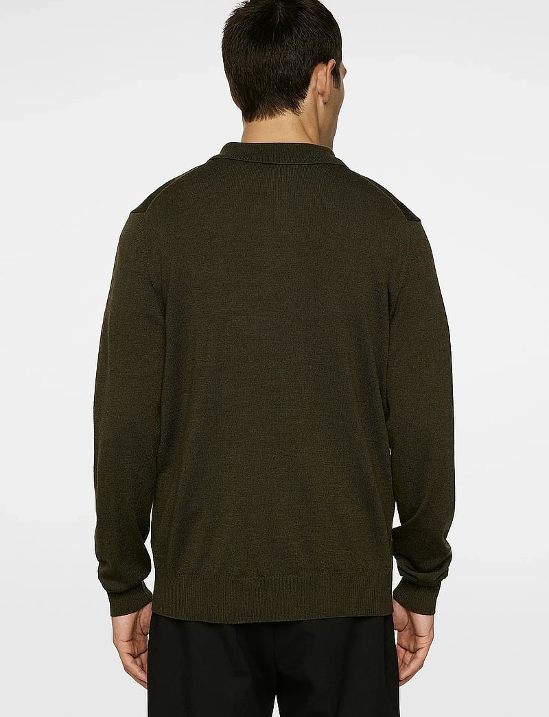 J. Lindeberg - Kai Knitted Merino Polo - geweven polo's - forest green melange - 3