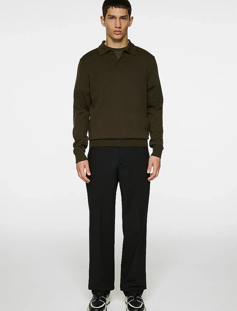 J. Lindeberg - Kai Knitted Merino Polo - geweven polo's - forest green melange - 4
