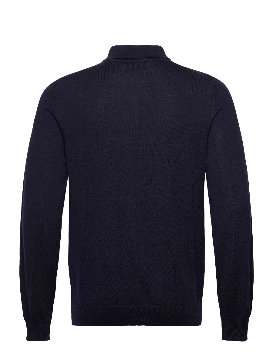 J. Lindeberg - Kai Knitted Merino Polo - langärmelige gestrickte polohemden - jl navy - 2