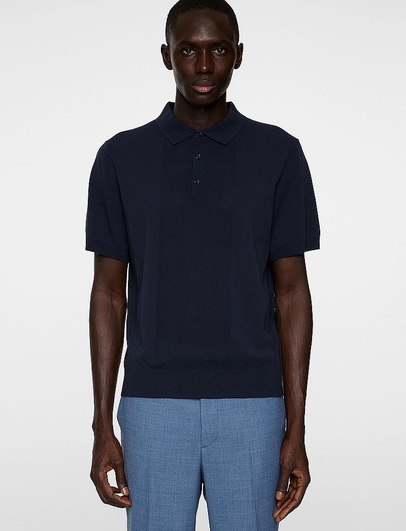 J. Lindeberg - Reymond Solid Stripe Polo - kootud polosärgid - jl navy - 0