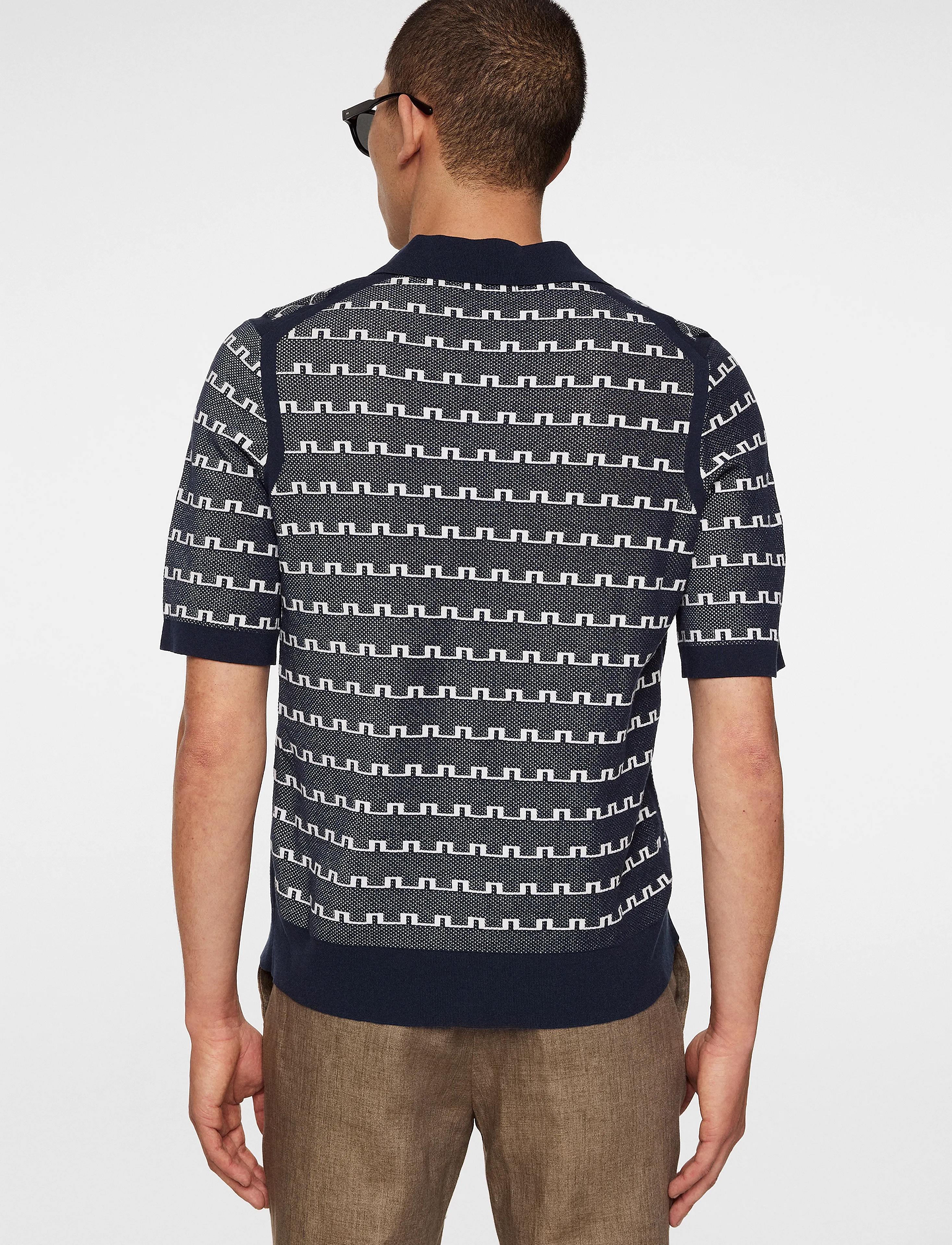 J. Lindeberg - Rolando Logo Jacquard Polo - kortermede skjorter - jl navy - 3