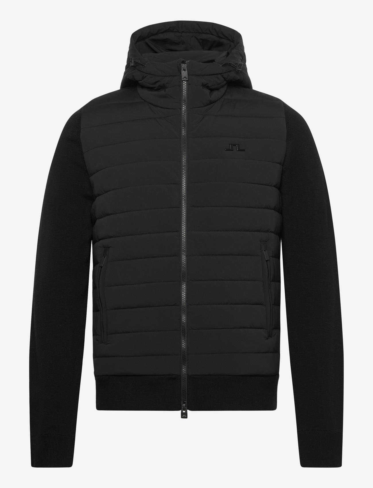 J. Lindeberg - Ebbe Hybrid Knit Hoodie - golf jackets - black - 1