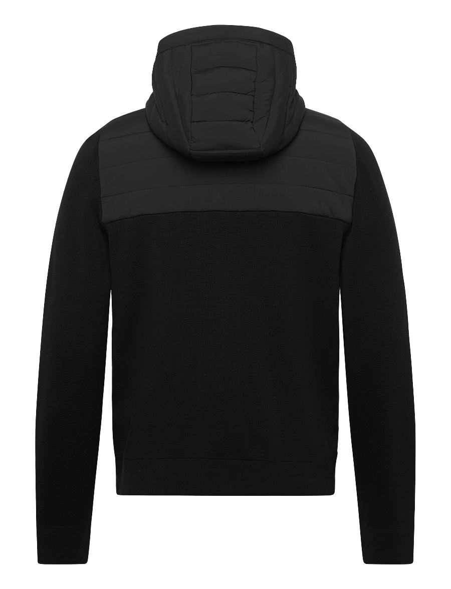 J. Lindeberg - Ebbe Hybrid Knit Hoodie - golfjakker - black - 2