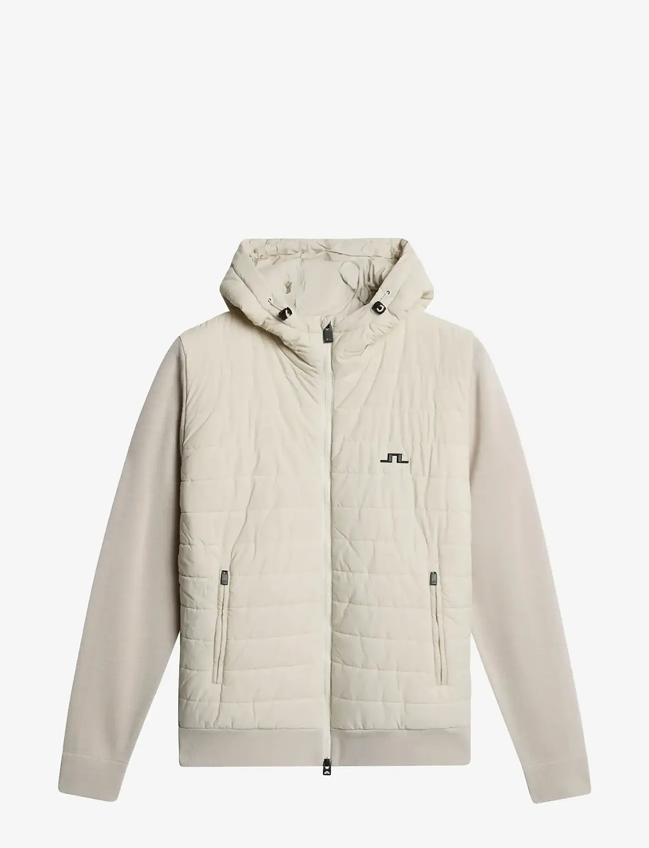 J. Lindeberg - Ebbe Hybrid Knit Hoodie - golfijakid - moonbeam - 1