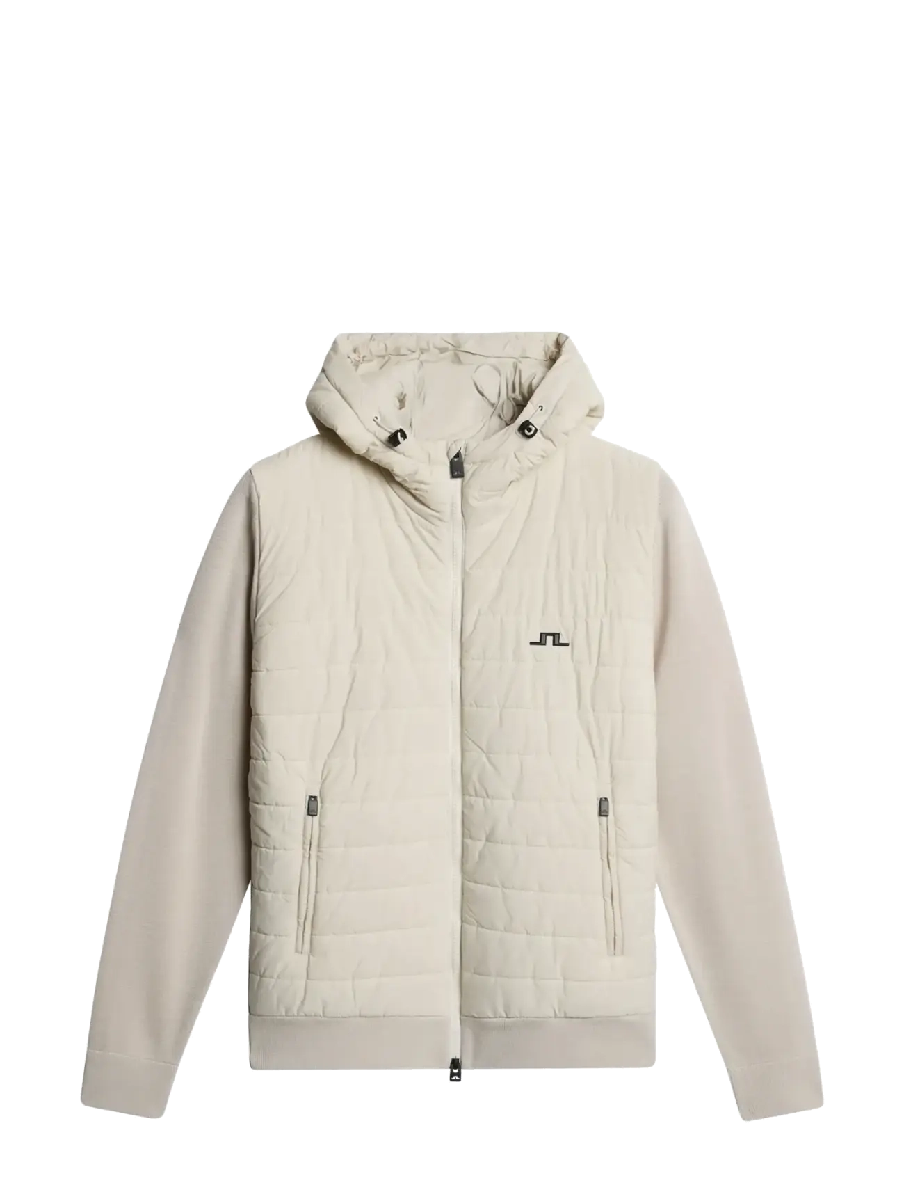 J. Lindeberg - Ebbe Hybrid Knit Hoodie - golfjakker - moonbeam - 1