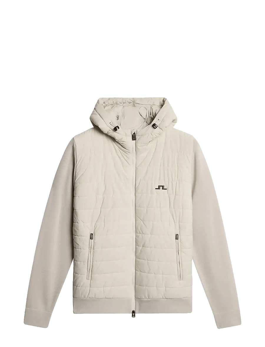 J. Lindeberg - Ebbe Hybrid Knit Hoodie - golfjakker - moonbeam - 1